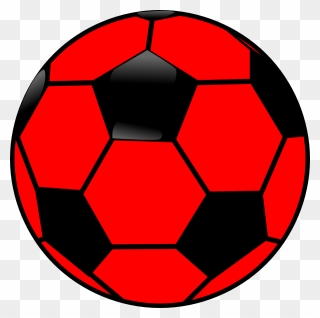 Red Soccer Ball Clip Art Free Clipart Images - Football Ball Black And White Clipart - Png Download