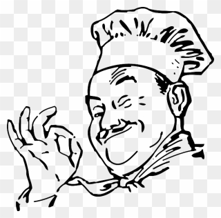 Cartoon Chef Black And White Clipart