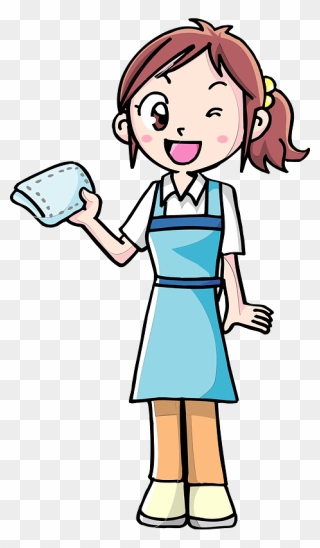 Clean Staff Woman Clipart - Cartoon - Png Download