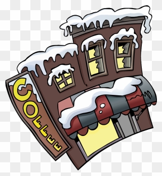 Hot Chocolate Clipart Penguin - Outside Club Penguin Coffee Shop - Png Download