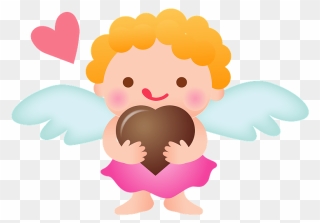 Valentine"s Day Cupid Chocolate Clipart - Cartoon - Png Download