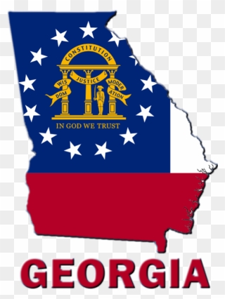 Georgia State Flag Map Clipart