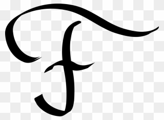 Letter Case F Calligraphy Ladin Alphabet Free Commercial - F Letter Png Clipart