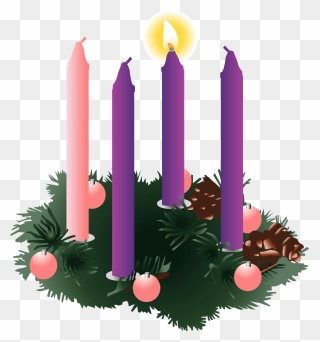 Advent Wreath With Three Candles Lit Clipart