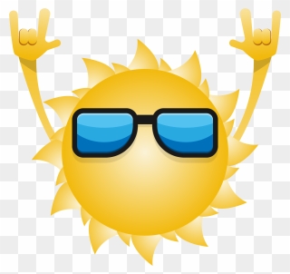 Caring Drawing - Transparent Background Sun Wearing Sunglasses Clipart - Png Download