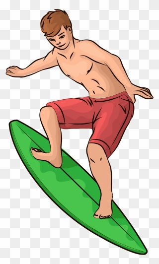 Boy Surfing Clipart - Surfing Clipart - Png Download
