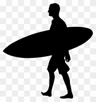Surfing Surfboard Clip Art - Surfer Silhouette Clipart - Png Download