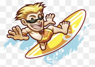 Surfing Clipart Surfer Hawaiian - Surfing Illustration Hawaii - Png Download