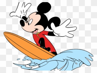 Mickey Mouse Surfing Clipart - Png Download
