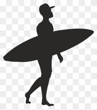 Silhouette Surfing Clip Art - Png Download