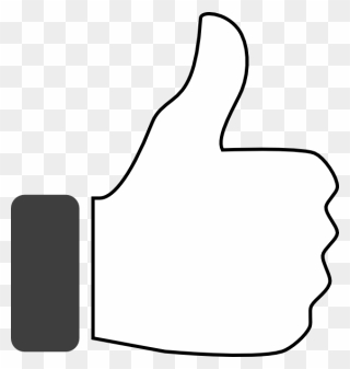 Black And White Thumbs Up Clip Art At Clker - White Thumbs Up Png Transparent Png