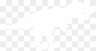White Transparent Dinosaur Clipart - Transparent T Rex Dinosaur Silhouette - Png Download