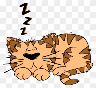 Cat Sleeping Clipart - Png Download