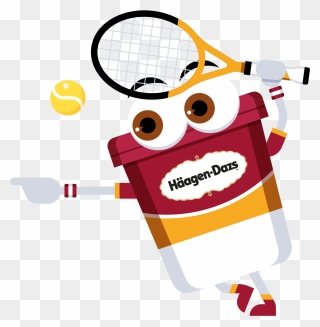 Emoji Clipart Tennis - Haagen Dazs Cartoon - Png Download