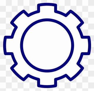 Blue Gear Cog Svg Clip Arts - Gear Black And White - Png Download
