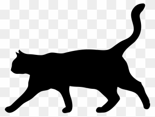 Cat Silhouette Kitten Stencil - Cat Silhouette Clipart - Png Download