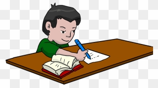 Boy Studying Clipart - Child Doing Homework Clipart - Png Download