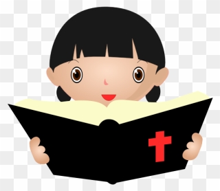Girl Studying Bible - Reading Bible Clipart Png Transparent Png