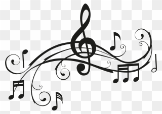 Music Notes Clipart Black And White - Png Download