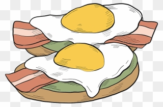 Toast With Eggs And Bacon Clipart - Png Download
