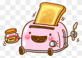 #ftestickers #sctoast #clipart #toast #jam #cute - Cartoon Toast In A Toaster - Png Download