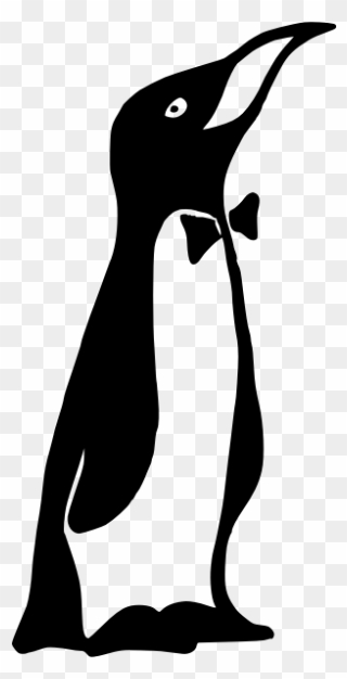 Penguin In A Tuxedo - Bow Tie Penguin Clipart Black And White - Png Download