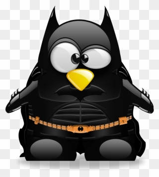 Batman Linux T-shirt Knight Tuxedo Penguin - Dark Penguin Clipart