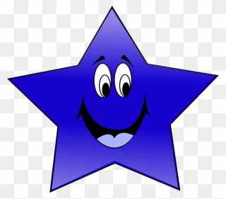 Happy Face Star Clip Art - Happy Blue Star Clipart - Png Download