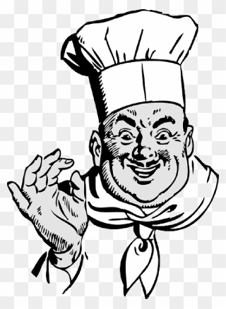 Cooking Clipart Black And White, Cooking Black And - Italian Chef - Png Download