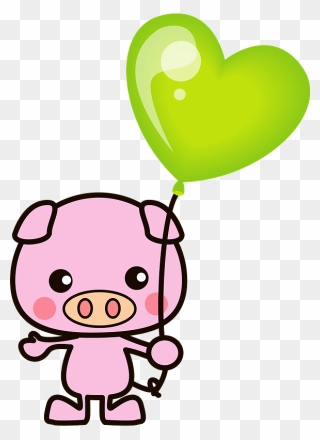 Pig With Balloon Clipart - Transparent Koala Gif - Png Download