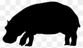 Hippopotamus Art Png - Hippo Silhouette Png Clipart