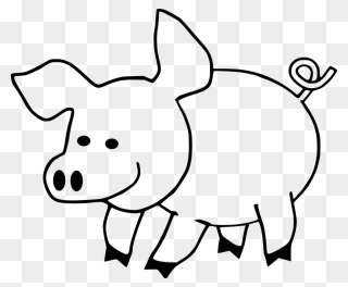 Cartoon, Hog, Pig, Swine - Cute Pig Coloring Pages Clipart