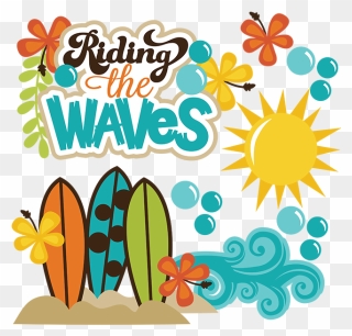 Pin Beach Waves Clipart - Surf Bord Clip Art - Png Download