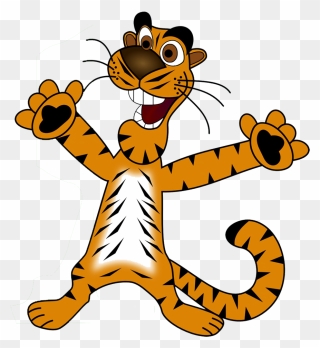 Happy Tiger Clipart - Png Download