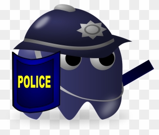 Police, Baddie, Pacman, Pac-man, Cartoon - Animated Clip Art Police - Png Download