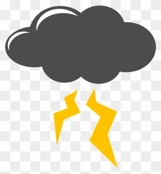 Dark Clouds Lightning Clipart - 無料 イラスト 雷 - Png Download