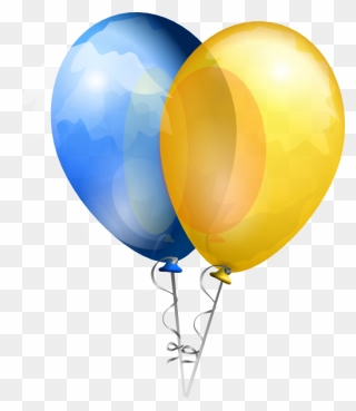 Ballon Clipart Small Balloon - Blue And Yellow Balloons Png Transparent Png