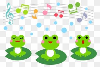 Frog Animal Musical Notes Clipart - Music Notes - Png Download