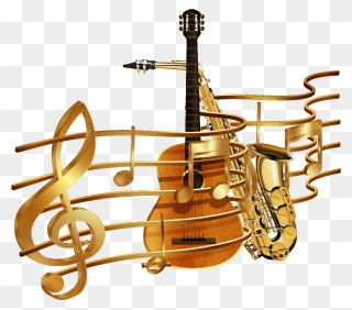 Musical Clef Stock Illustration Notes With Gold - Musical Notes Instrument Png Clipart
