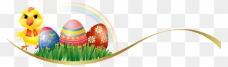 Easter Eggs Banner Clipart - Png Download