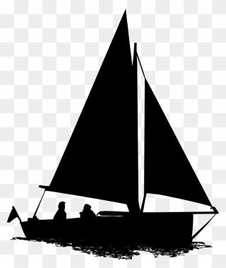 Sailboat Clip Art - Silhouette Of A Boat - Png Download