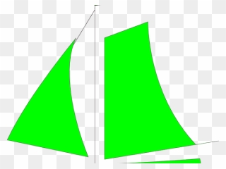 Green Clipart Sailboat - Sail - Png Download