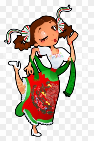 Mexican Christmas Clipart Clip Free Mexican * Espana - Imagenes De China Poblana Caricatura - Png Download