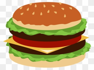 Hamburger Fast Food Clipart - Cheeseburger - Png Download