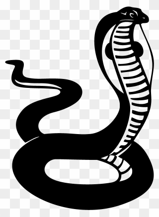 Black Cobra Snake Clipart , Png Download - Cobra Snake Clipart Black And White Transparent Png