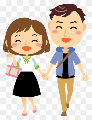 Couple Holding Hands Clipart - Cartoon - Png Download