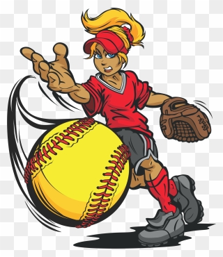 Transparent Softball Cartoon, Picture - Clipart Softball Pitching - Png Download