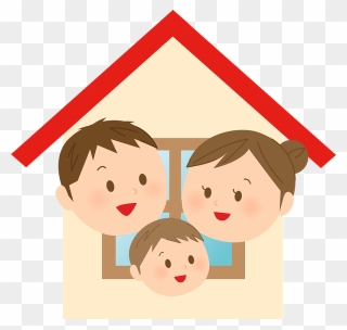House Home Family Clipart - Cartoon - Png Download