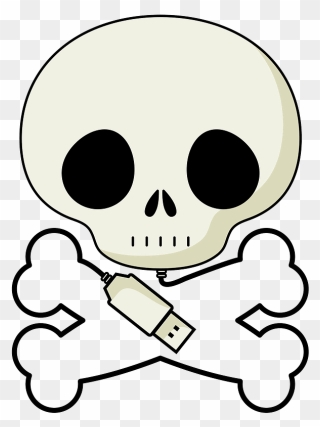 Pirate Bones With Usb Clipart - Head Clip Art - Png Download