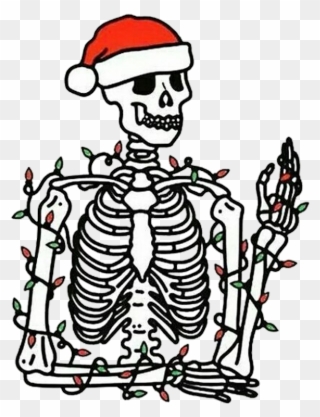 Tumblr Skeleton Bone Bones Skull Skulls Newyear Christm - Christmas Friday The 13th Clipart